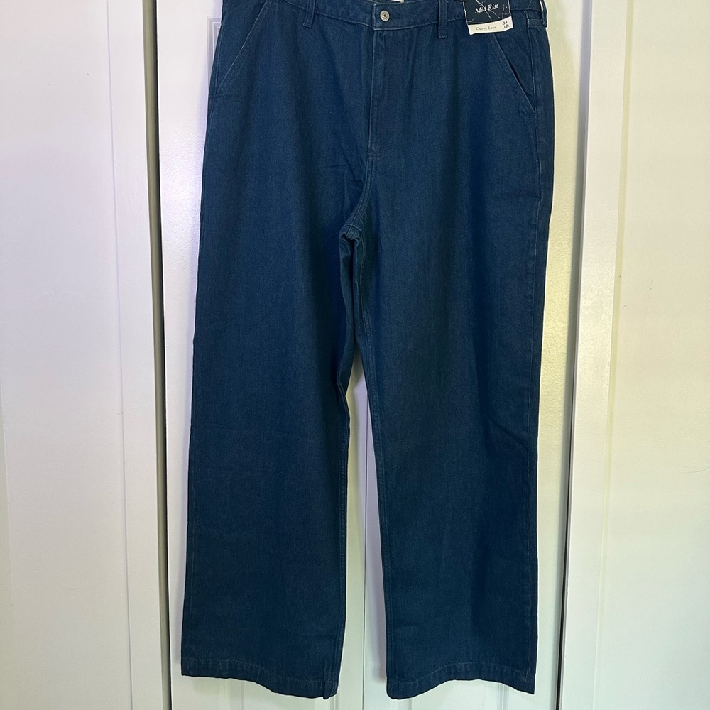 Abercrombie & Fitch Mid Rise Wide Leg Jeans